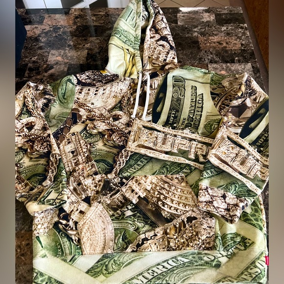 SUPREME DOLLAR BILLS RARE HOODIE SIZE MEDIUM EUC - Picture 3 of 12